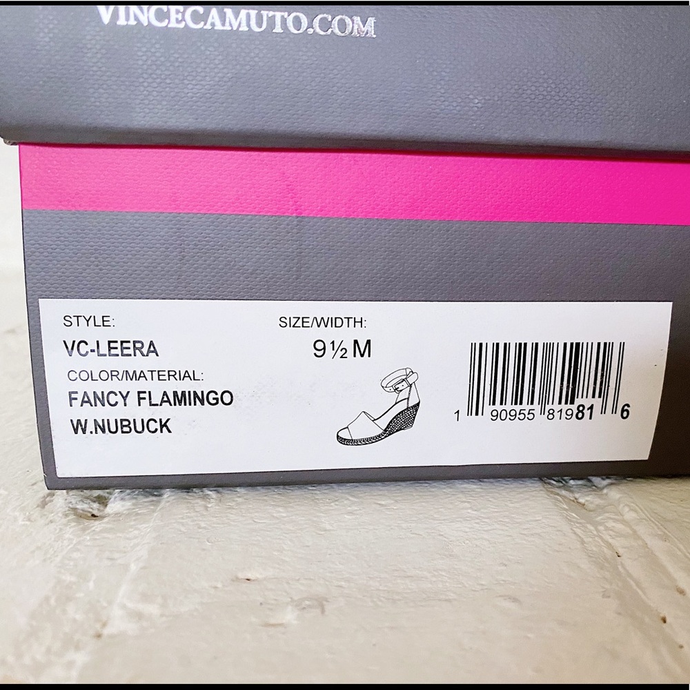 ✨New VINCE CAMUTO Leera Nubuck Espadrille Wedges Fancy Flamingo 9.5M - Picture 8 of 9